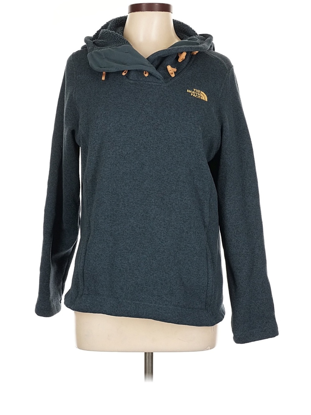 North Face L Navy Blue Fleece Hoodie